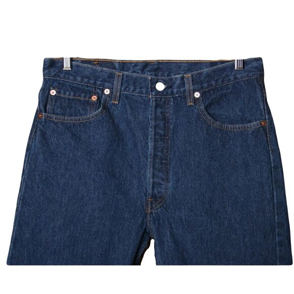 Levi’s 501 Men’s Button Fly Straight Leg Dark Wash Jeans 34x31 Actual - Picture 3 of 15